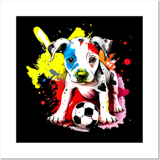 Soccer Puppy - Soccer Futball Football - Graphiti Art Graphic Paint Posters and Art